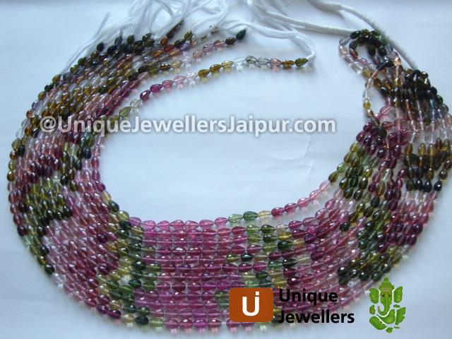 Tourmaline Faceted Drop Beads